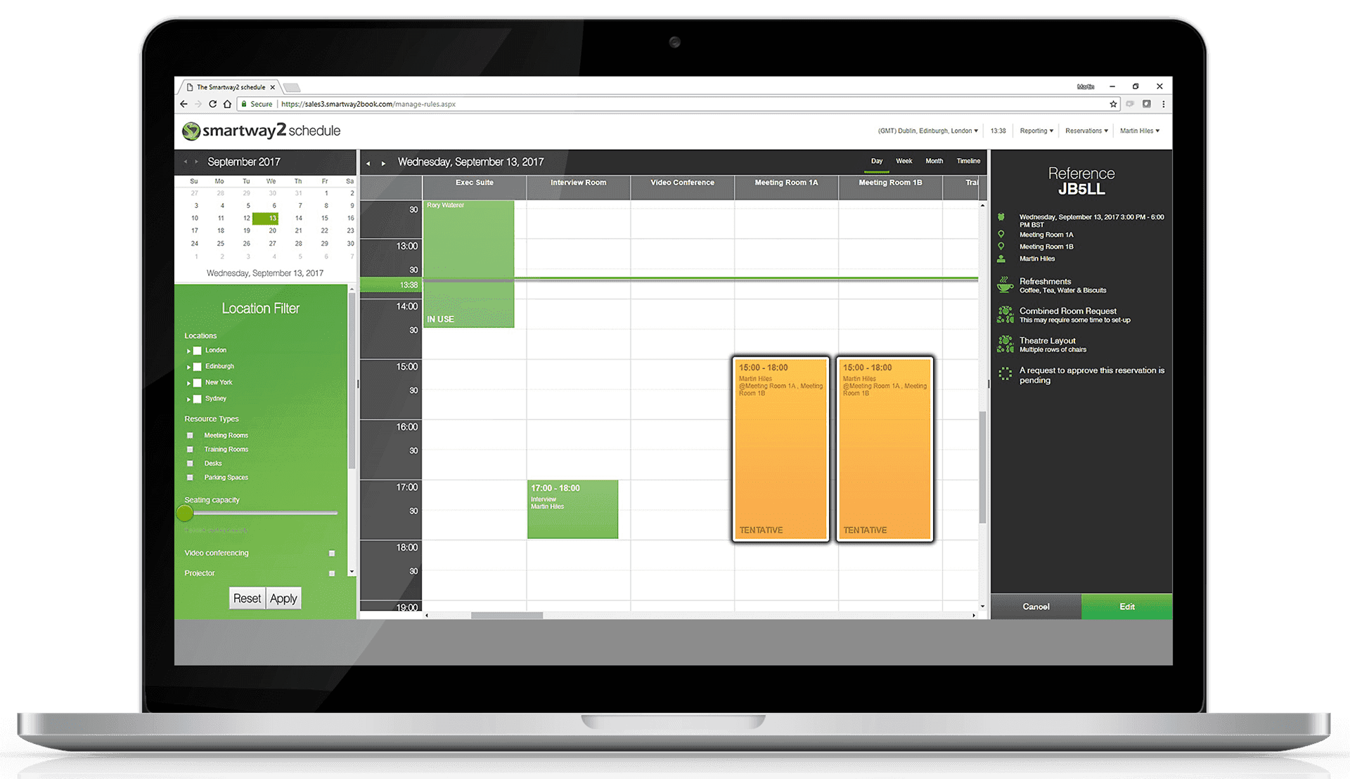 smartway2 room booking app